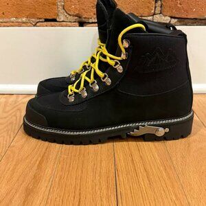 Off-White Suede Colorblock Pattern Combat Boots (Women's Size 10.5/ EU41)